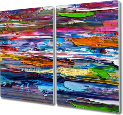 Produktbild von Coloray Herdabdeckplatte 2x30x52 cm Schneidebrett Kochplattenabdeckung Küchenbrett Hackbrett - bunte Farbe