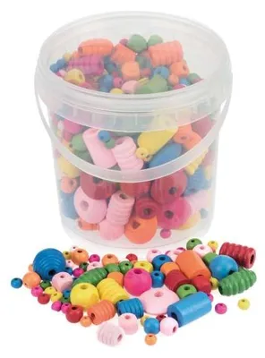 Produktbild von Holzperlen Formenmix bunt 250 g