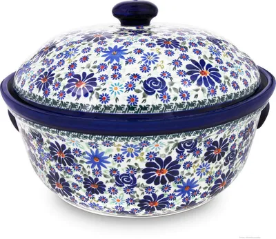 Produktbild von Original Bunzlauer Keramik Brottopf mit Deckel rund, 36,5 x 23,0 cm, Design DU126