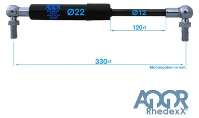 Produktbild von Gasdruckfeder Gasdruckdämpfer Kugelkopf M8 330mm/120mm 100N-1.250N 22/10-12