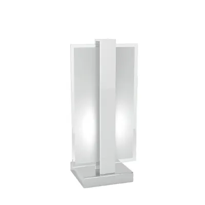 Image de Abatjour moderne Croix en métal et verre blanc 1 lumière E27