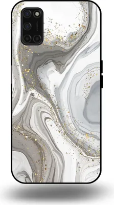 Zdjęcie produktu dla Smartphonica Etui na telefon pasujące do OPPO A52 / A72 4G / A92 z marmurowym nadrukiem - Etui z TPU z marmurowym wzorem - Srebrny