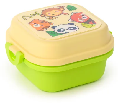 Lunchbox mit Besteck, Clipsverschluss, 1,3 l, mehrfarbig