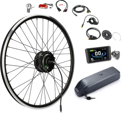 Produktbild von windmeile | Kompakter E-Bike Umbausatz, Hinterrad Motor, inklusive Akku, mit komplettem Zubehör, Schwarz, 20" Zoll, Umbau Kit, Pedelec