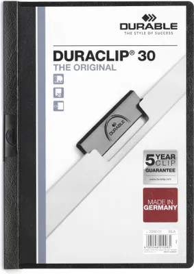 Obrázok produktu pre Durable DURACLIP 30 - Schwarz - Transparent - PVC - 30 Blätter - A4 - 1 Stück(e)
