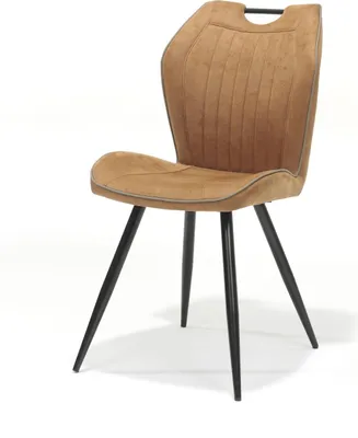 Produktbild von Cobra Stuhl mit Stoff Soft Cognac und Fußgestell Metall Schwarz