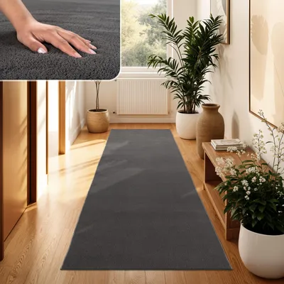 Produktbild von Moderner Wohnzimmer Teppich Kurzflor Waschbar Weich Felloptik Anti-Rutsch Grösse 60x100 cm