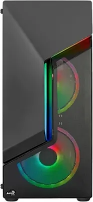 Imagen del producto de Aerocool SCAPEBKV3, torre de tamaño medio, para PC, color , compatible con placas base ATX, micro ATX y Mini-ATX, fabricada en ABS y SPCC (acero). Parte trasera y frontal