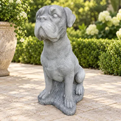Produktbild von Boxer Welpe Figur aus Steinguss ca. 13x18x26 cm