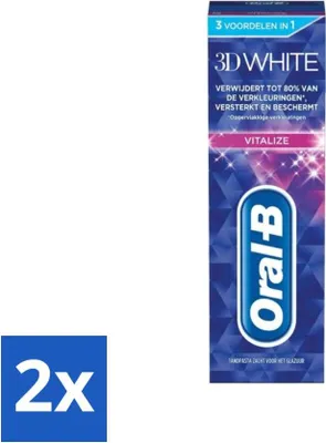 Produktbild von Oral-B - 3D White Vitalize - Zahnpasta - Aufhellung - 75 ml - Vorteilspack - 2 Stücke