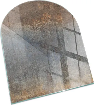 Produktbild von Abstraktes strukturiertes Muster – Glasbodenplatte für – Kaminofen – Kaminplatte Glas – Schutzglas – Funkenschutzplatte –Glasbodenplatte Feuerfeste – Hitzeschutzplatte – Bodenschutz aus Glas – 80x70 cm