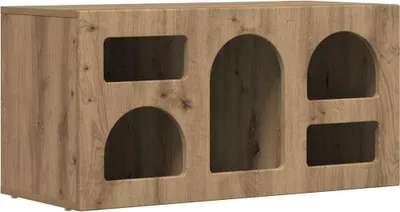 Image de vidaXL Meuble TV ELST, 80 x 35 x 40 cm, imitation chêne artisanal, panneaux de particules