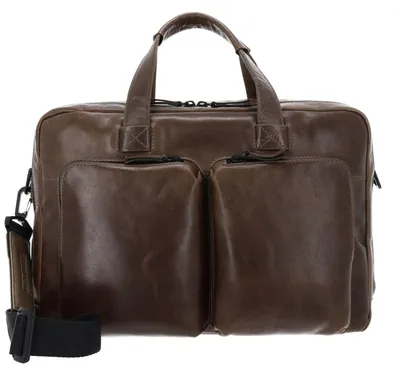 Productafbeelding van LEONHARD HEYDEN Leer business tas met laptopvak Porto RV-Aktenmappe 2 Fächer 7811 Graubraun donkerbruin