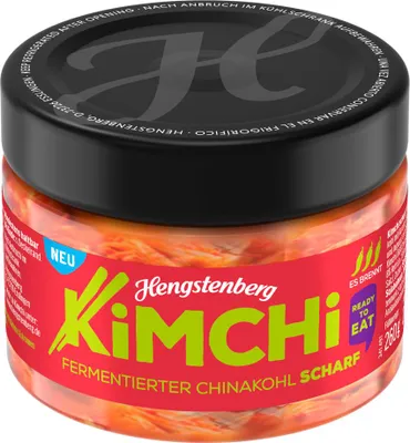 Hengstenberg Kimchi scharf fermentierter Chinakohl Packung 200g