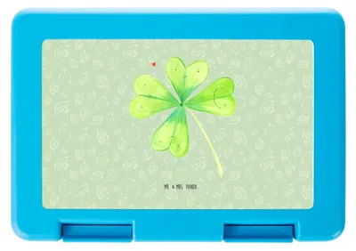 Produktbild von Mr. & Mrs. Panda Snackbox Blume Kleeblatt - Blattgrün - Geschenk, Neuanfang, Umzug, Glücksbringer, Bento Box, Aufbewahrungsbox essen, Kleeblätter, Bentobox, Lebensmittel