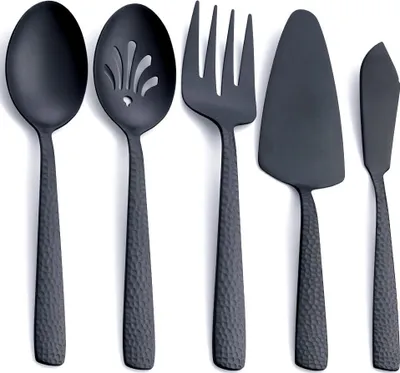 Produktbild von Famanu Serveerset 5-teilig - Mattschwarz, Edelstahl
