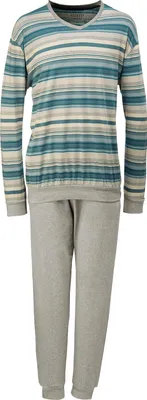 Produktbild von REDBEST Herren-Schlafanzug petrol/grau meliert 48