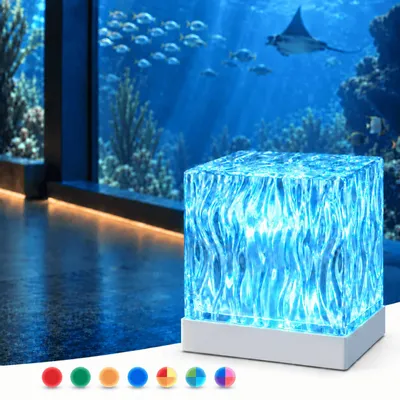 Produktbild von 16 Farben Polarlicht Projektor, Nachtlicht mit Fernbedienung, Wasserwelligkeitslicht,USB-C Nachttischlampe, Stimmungslicht, für Schlafzimmer, Party