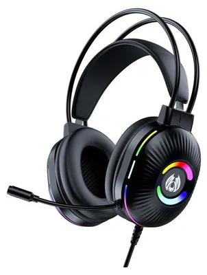Obrázok produktu pre Herné slúchadlá s mikrofónom, drôtové slúchadlá s potlačením šumu a farebným LED svetlom 7.1 Surround Sound Over-Ear Earphones pre PC