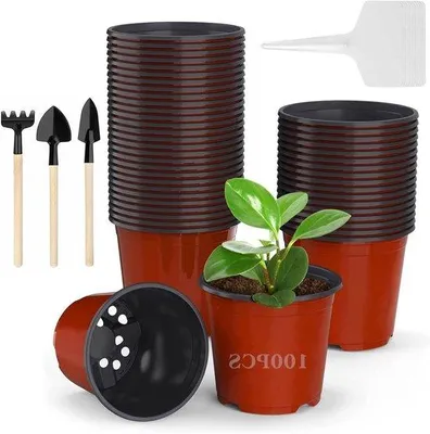 Produktbild von Kleine Pflanzkübel 10cm mit Abflusslöchern und Innenkübel
