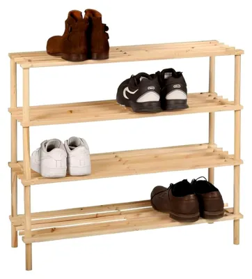 Produktbild von Schuhregal aus Holz, 4 Ebenen, 74 x 26 x 68 cm