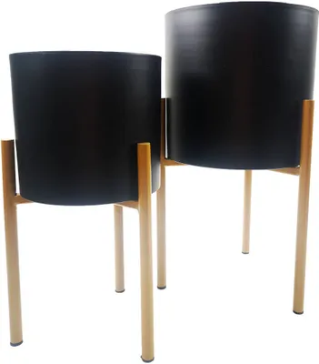 Produktbild von HOME STYLING COLLECTION Übertopf BLUMENTOPF Pflanzentopf aus Metall mit Gestell 37x19 cm