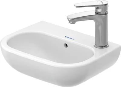 Immagine prodotto di Duravit D-Code lave-mains, avec trou pour robinetterie à gauche, avec trop-plein, 360x270x130mm, blanc brillant, 0705360009, 0705360009