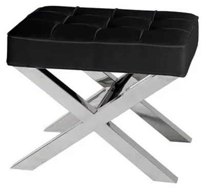 Produktbild von Casa Padrino Luxus Sitz Hocker mit Lederoptik 60 x 46 x H. 51,5 cm - Designer Hotel Hocker
