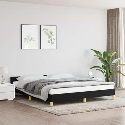 Produktbild von Bettgestell mit Kopfteil Schwarz 180x200 cm Stoff , Klassische Betten Design 2024