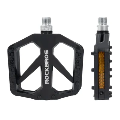 Produktbild von ROCKBROS Mountainbike-Pedale, 9/16" rutschfeste Nylonfaser-MTB-Pedale mit Reflektoren und abgedichteten Lagern, leichte und breite Plattform, Schwarz
