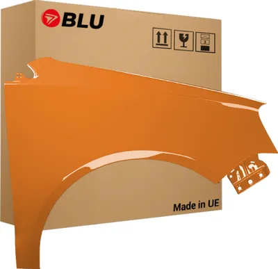 Zdjęcie produktu dla BLU Błotnik pasujący do VW Volkswagen Polo 9N3 IV 4 LIFT LP2C Prawy Pomarańczowy Leuchtorange Naranja | 2005-2009 | Przedni Przód | Lakierowany | Gotowy do montażu | Stal