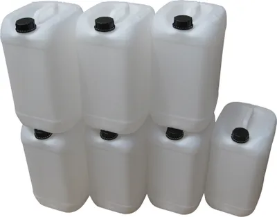 Produktbild von kanister-vertrieb® 7 Stück 25 Liter 25 L Kanister Camping Outdoor Wasserkanister lebensmittelecht Farbe natur inkl. Etikett (7x25 knn)
