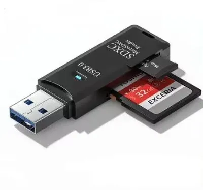 Produktbild von Kartenleser für MicroSDXC, USB 3.0, 512 GB, Schwarz