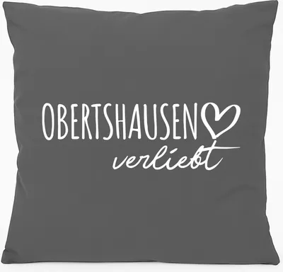 Produktbild von Huuraa Kissen Obertshausen verliebt 40x40cm mit Füllung Steel Grey Baumwolle Dekokissen Geschenkidee