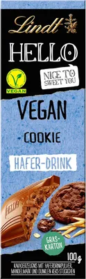 Produktbild von Lindt - HELLO - VEGAN Cookie HAFER-DRINK - 100g Tafel (blau)