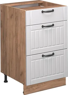 Produktbild von Küchenunterschrank Vicco Fame-Line Weiß Landhaus 50 cm ohne Arbeitsplatte, Model 57035