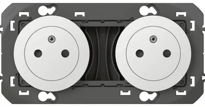 Image de Double prise de courant 2P+T Surface dooxie 16A précâblées finition blanc LEGRAND