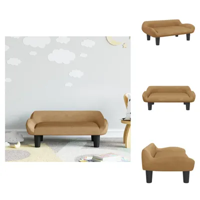Produktbild von vidaXL Kindersofa Braun 70x40x24 cm Samt - Baby- & Kleinkindmöbel