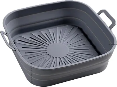 Produktbild von INF Zusammenklappbare quadratische Silikonform für Fritteuse 17,5 cm Grau