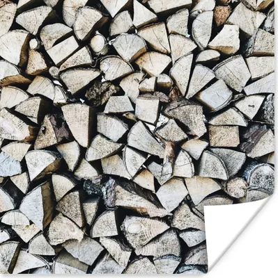 Produktbild von MuchoWow® Poster Holz - Kamin - Winter 75x75 cm - Wand Dekoration