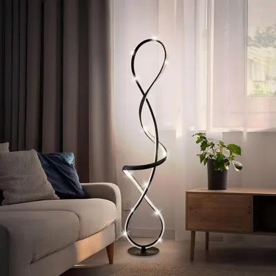 Produktbild von LED Stehleuchte, schwarz matt, Kristalle, H 135 cm