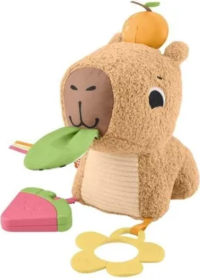 Obrázek produktu pro Plyšová hračka kapybara, Fisher-Price kousátko, chrastítko, od 3 měsíců, HYR54