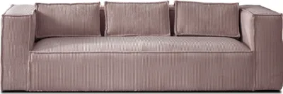 Image de Lisa Design Stella - canapé fixe 3 places - en velours côtelé - style contemporain , Rose
