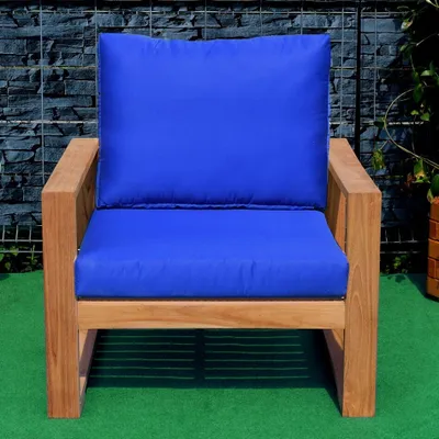 Produktbild von Teako Design Loungesessel Treviso Teakholz Massiv 80x88x90cm Blau