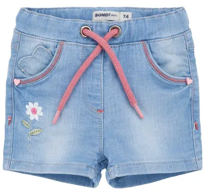 Produktbild von BONDI Baby Mädchen Jeans Bermuda "Flower" 86886 | Blue denim Größe: 98