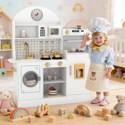 Produktbild von Kinderküche Holz Spielküche Holzküche für Kinder Puppenküche