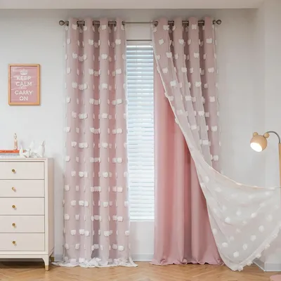 Obrázek produktu pro Závěsy do dětského pokoje - 225 x 132 cm - Sada 2 kusů - Zatemňující - Růžová - Pro dívky