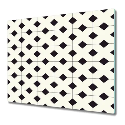Produktbild von Küchenschneidebrett - Glasschneidebrett - Herdabdeckung - 60x52 - Geometrische Würfel