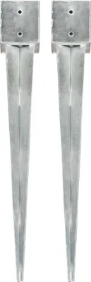 Obrázek produktu pro Kotvící hroty 2 ks stříbrné 12 x 12 x 89 cm pozinkovaná ocel