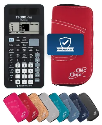 Produktbild von TI-30X Plus MP Taschenrechner mit Schutztasche im Jeans-Design rot